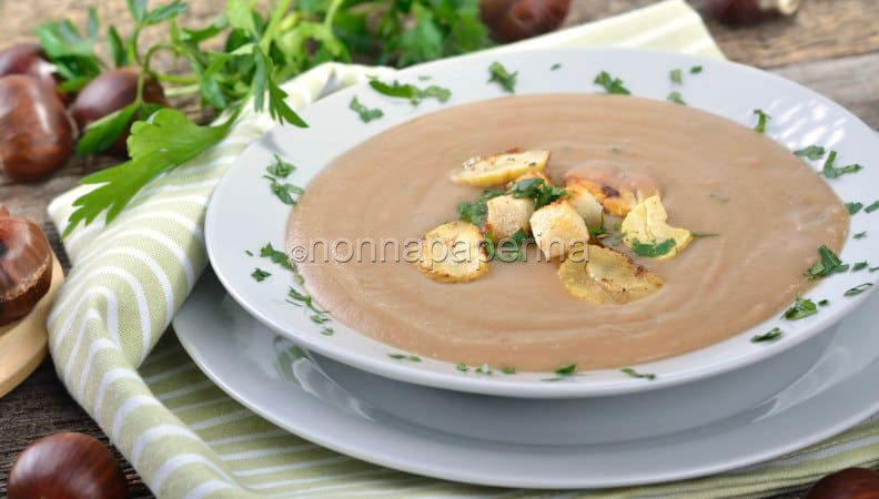 Crema di castagne e chiodini, buona e salutare
