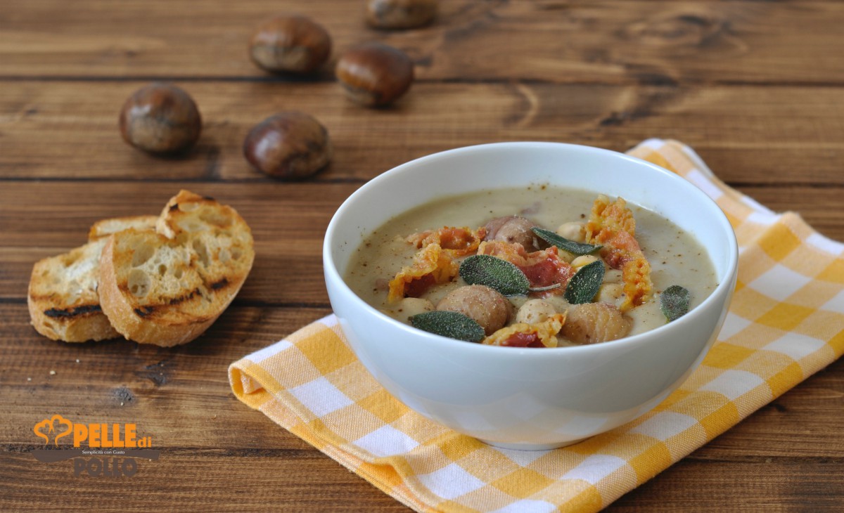 Crema di ceci e castagne alla salvia