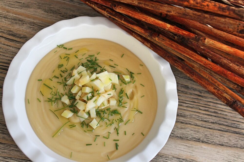 Crema di ceci e scamorza affumicata