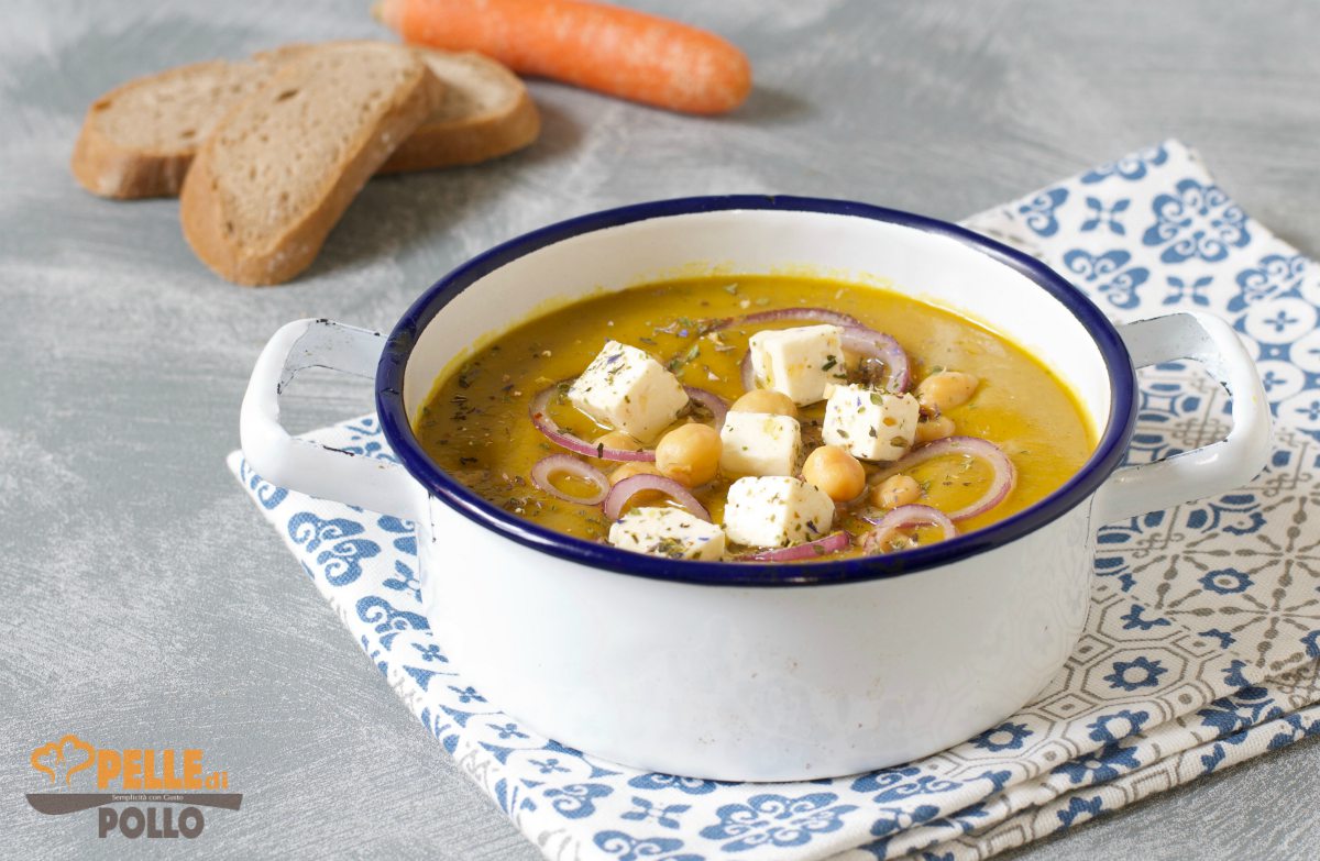 Crema di ceci e spezie con formaggio feta