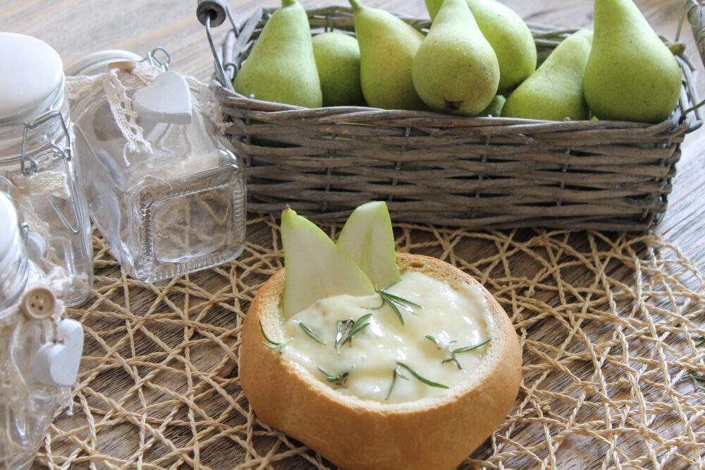 Crema di gorgonzola e patate con pere