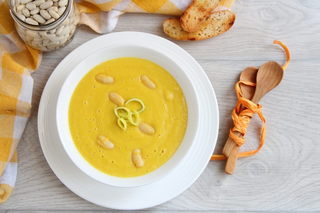 Crema di porri e cannellini allo zafferano