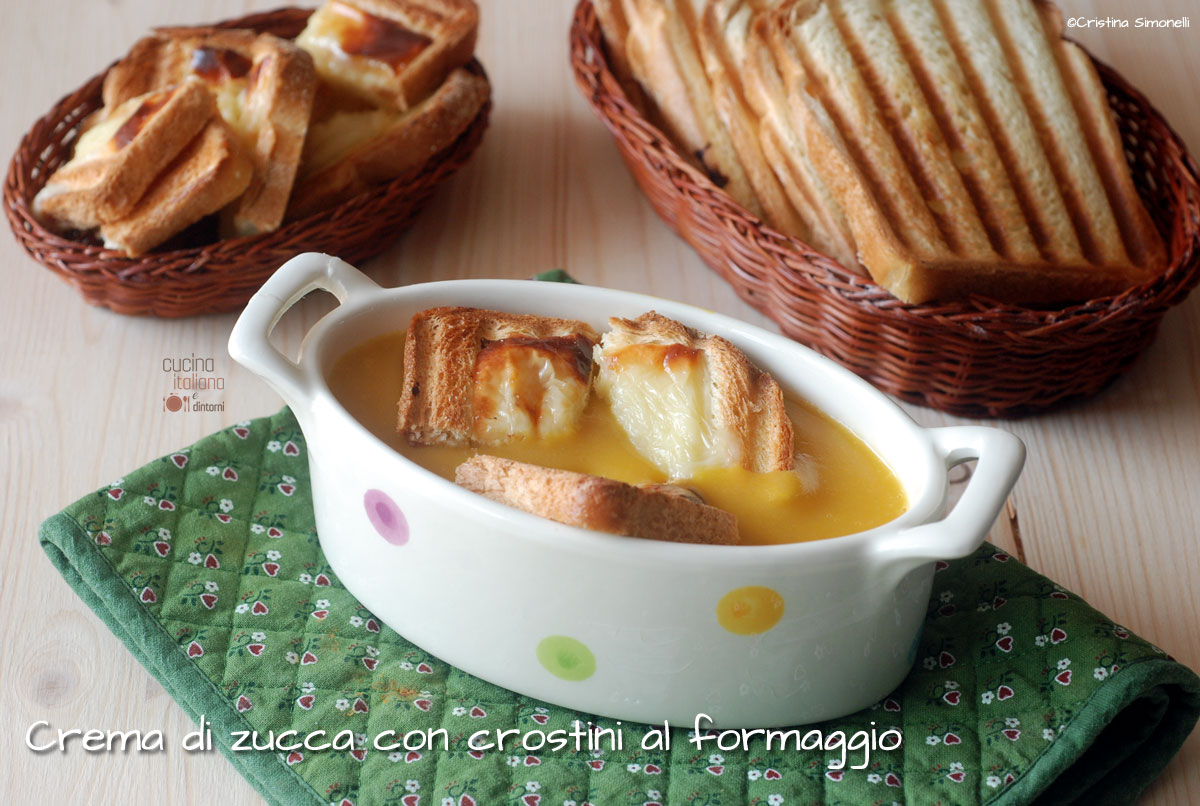 Crema di zucca con crostini al formaggio