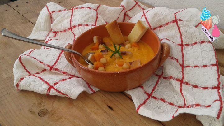 Crema di zucca e ceci al rosmarino