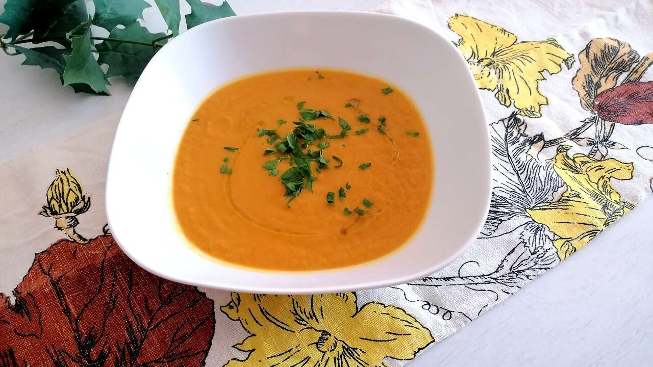 Crema vellutata light di carote e funghi bimby