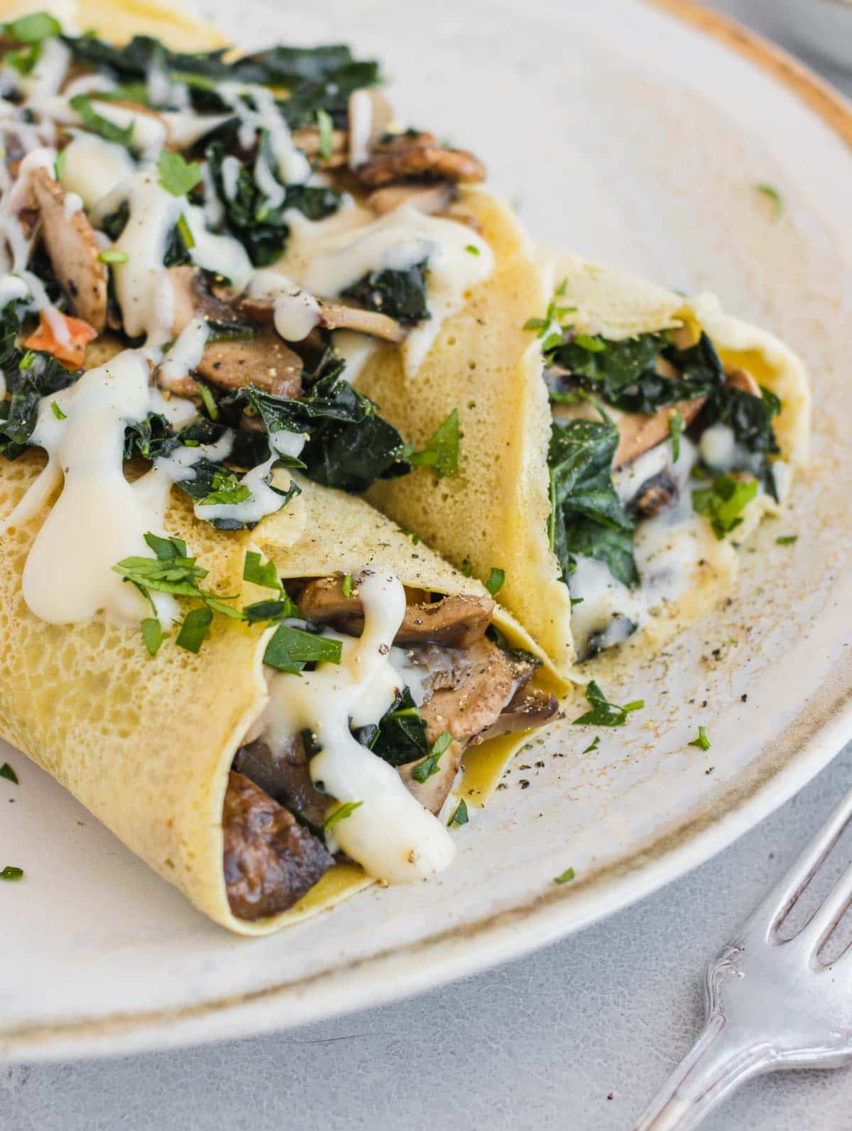 Crepe salate ripiene senza uova – facilissime