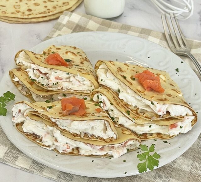 Crepes al salmone e ricotta