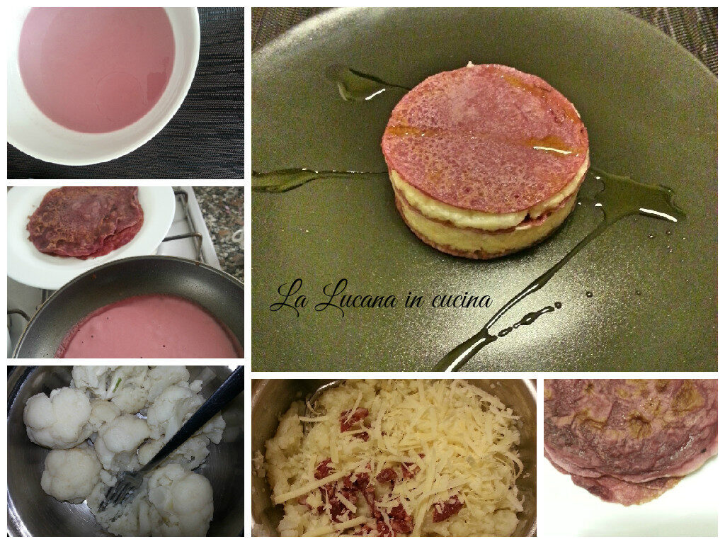 Crêpes al vino rosso aglianico del vulture con cavolfiore