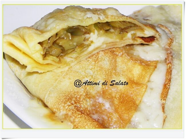 Crepes con carciofi e asiago
