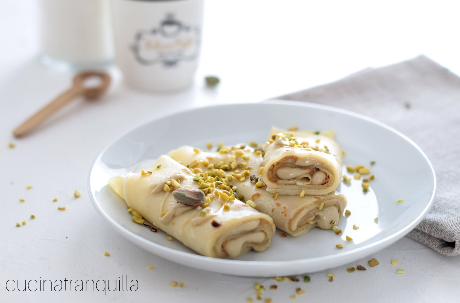Crepes con crema al pistacchio