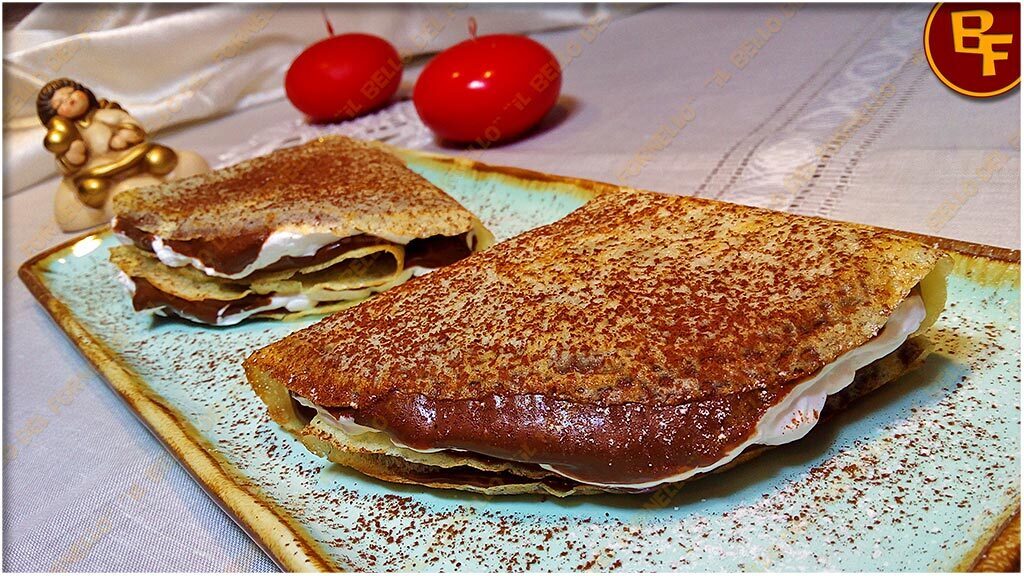 Crepes con crema di nocciola e panna