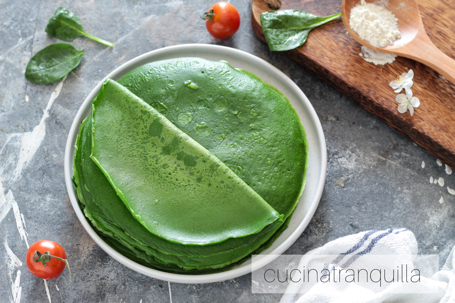 Crepes con spinacino al mixer