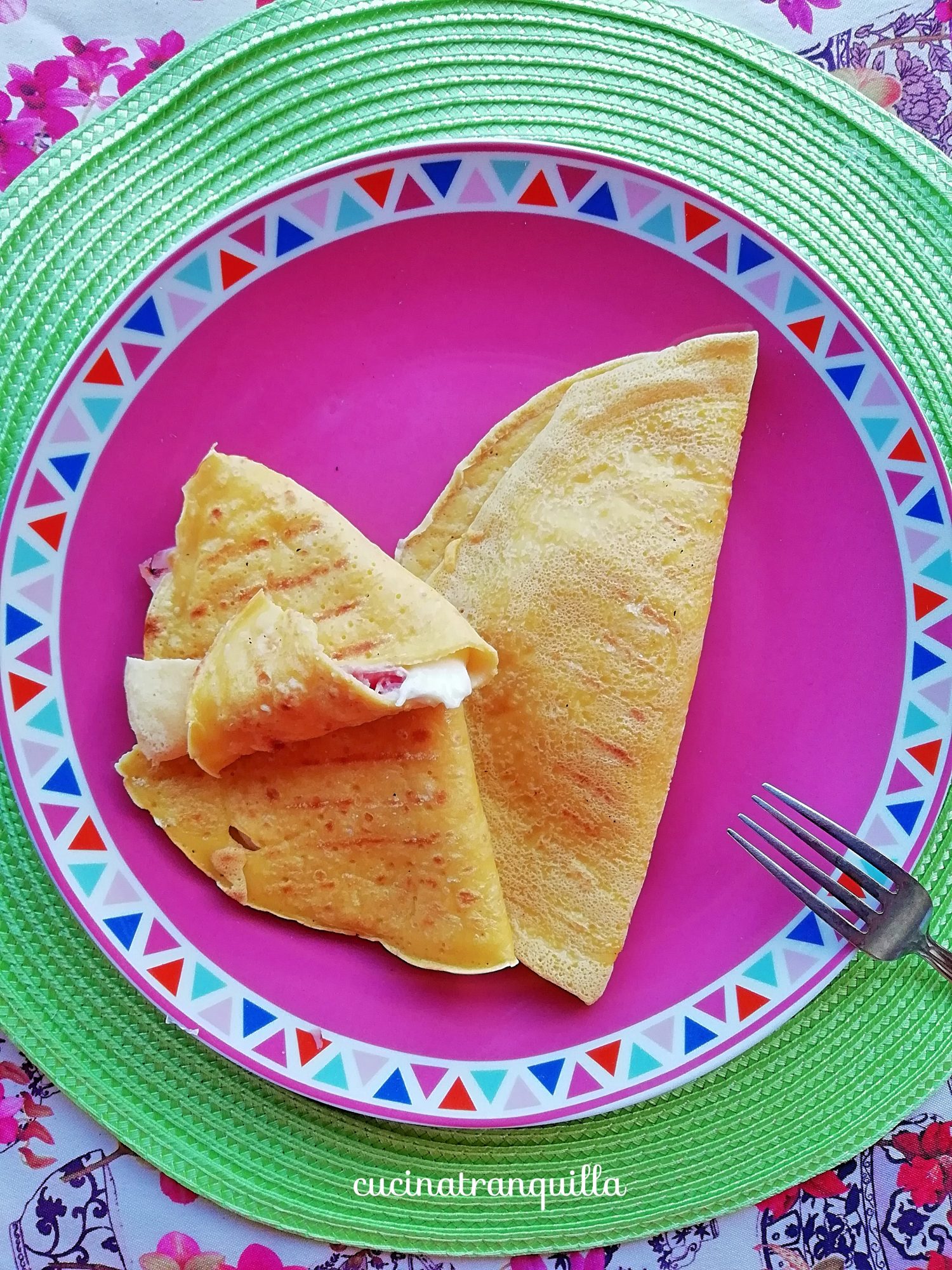 Crepes cotto e mozzarella