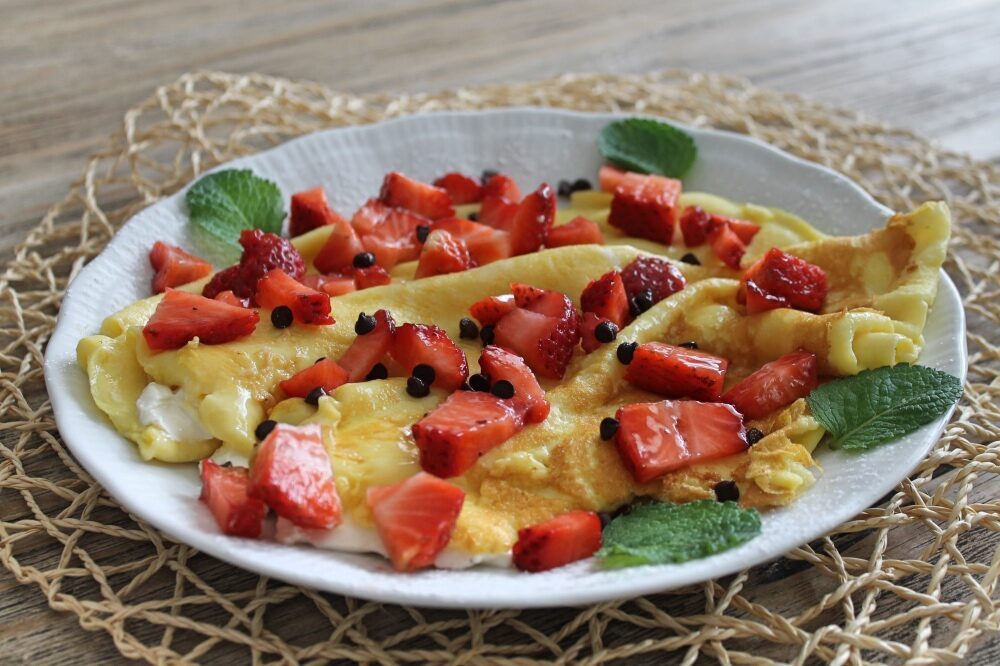 Crepes fragole e cioccolato