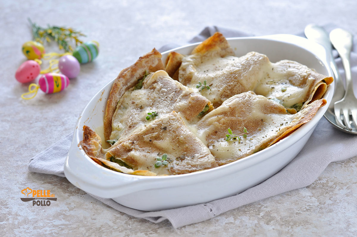 Crepes integrali con erbette e robiola