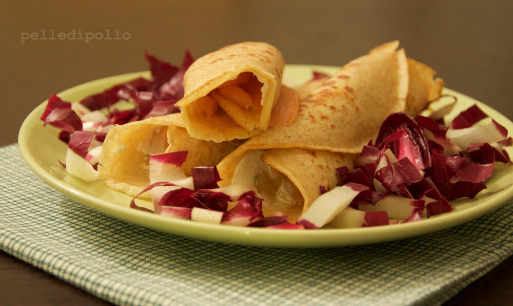 Crepes integrali con salmone affumicato