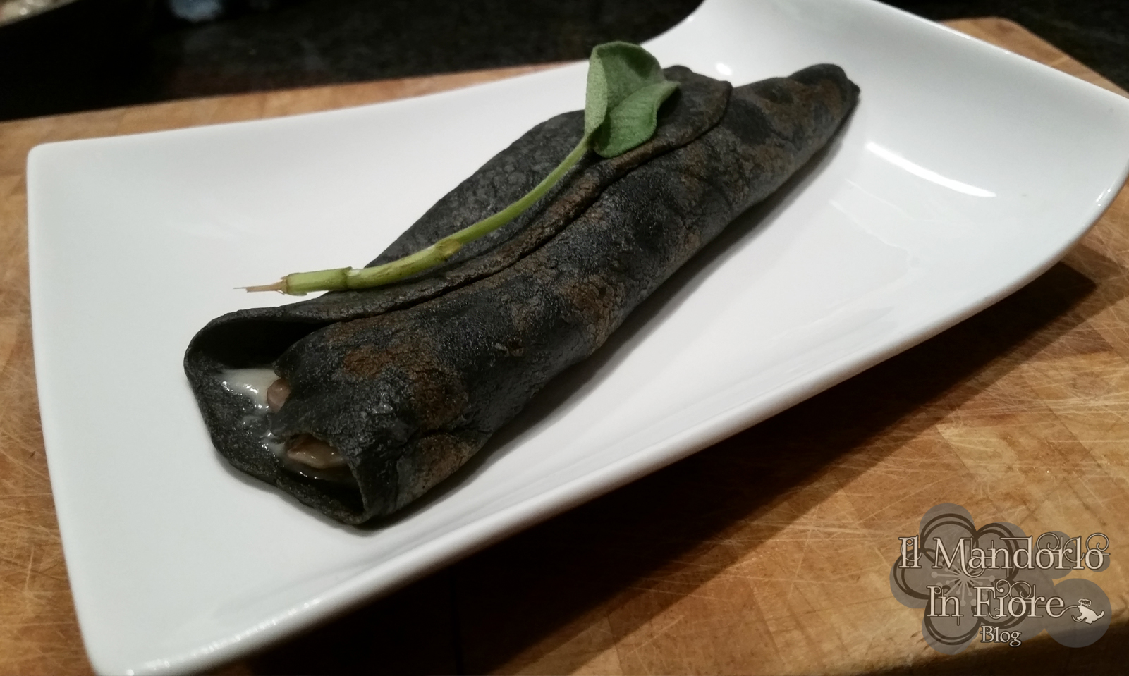 Crepes nere funghi e besciamella