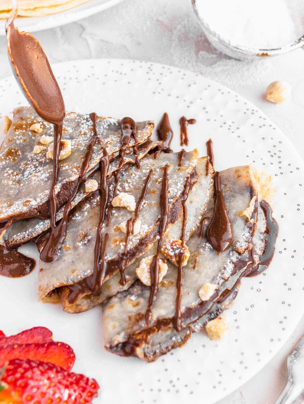 Crepes senza uova – ma con la nutella fatta in casa