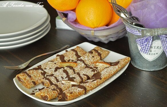 Crepes suzette con salsa al cioccolato