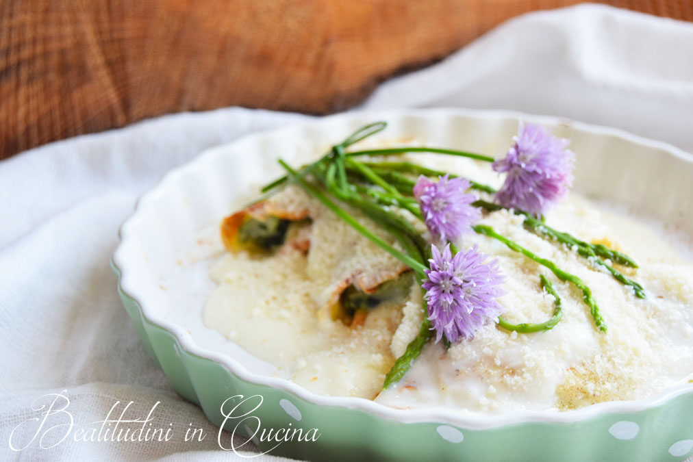 Crespelle agli asparagi e crescenza