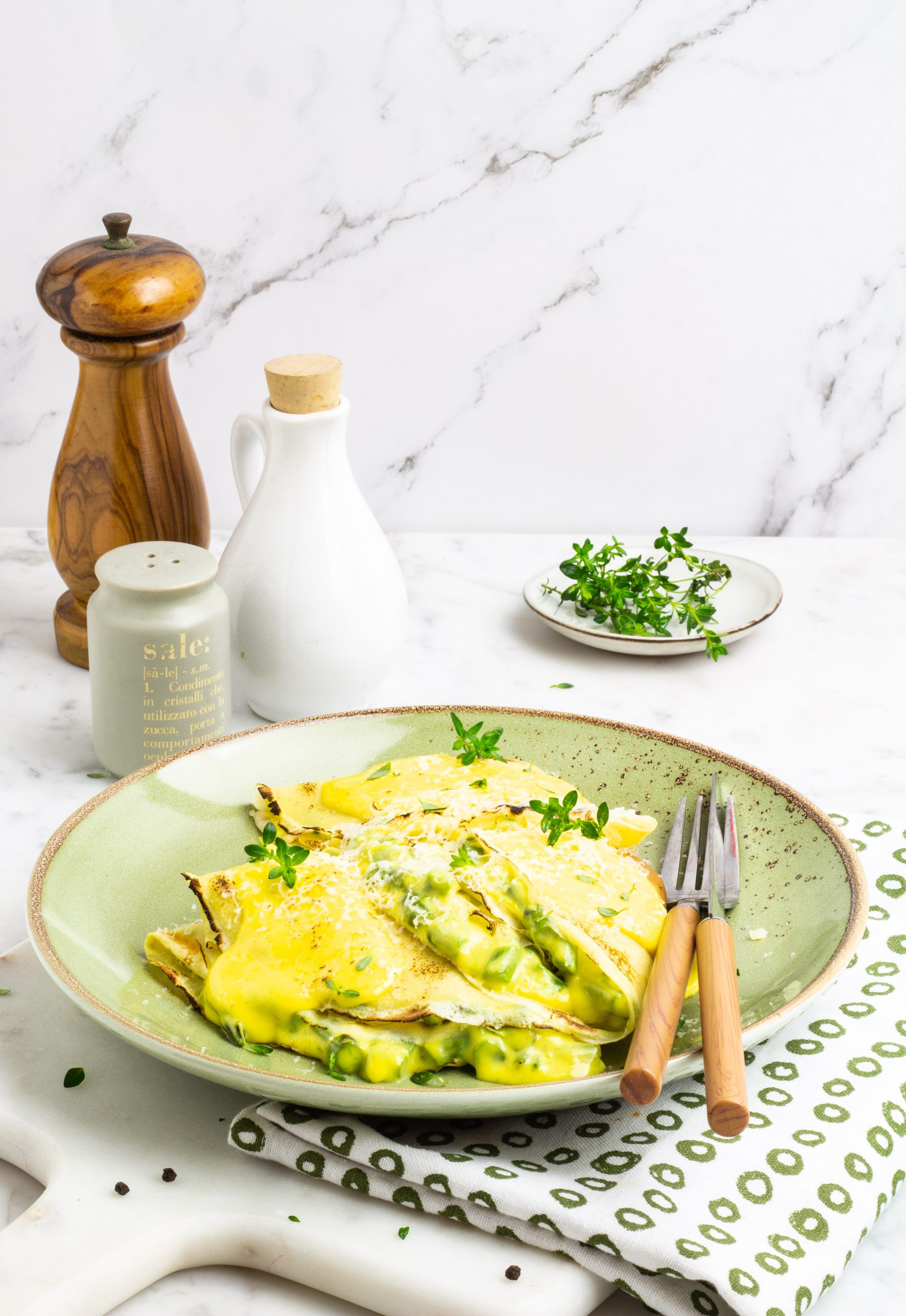 Crespelle agli asparagi e zafferano