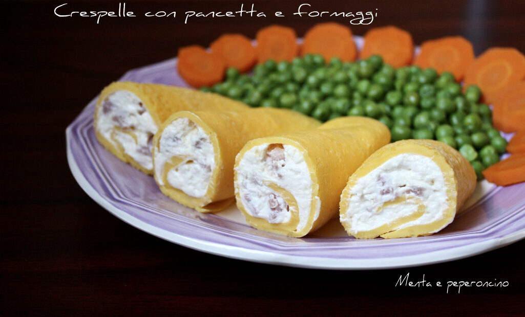 Crespelle con pancetta e formaggi