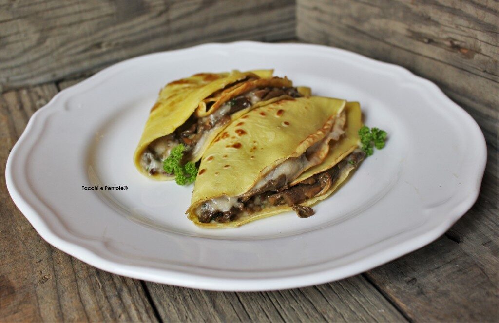 Crespelle cremose ai funghi porcini