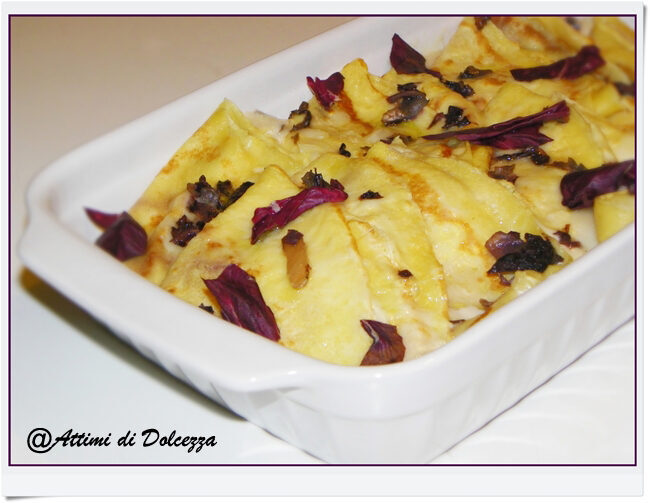 Crespelle radicchio e gorgonzola