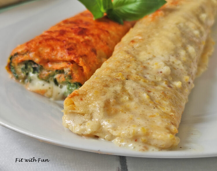 Crespelle ricotta spinaci e besciamella proteiche low carb