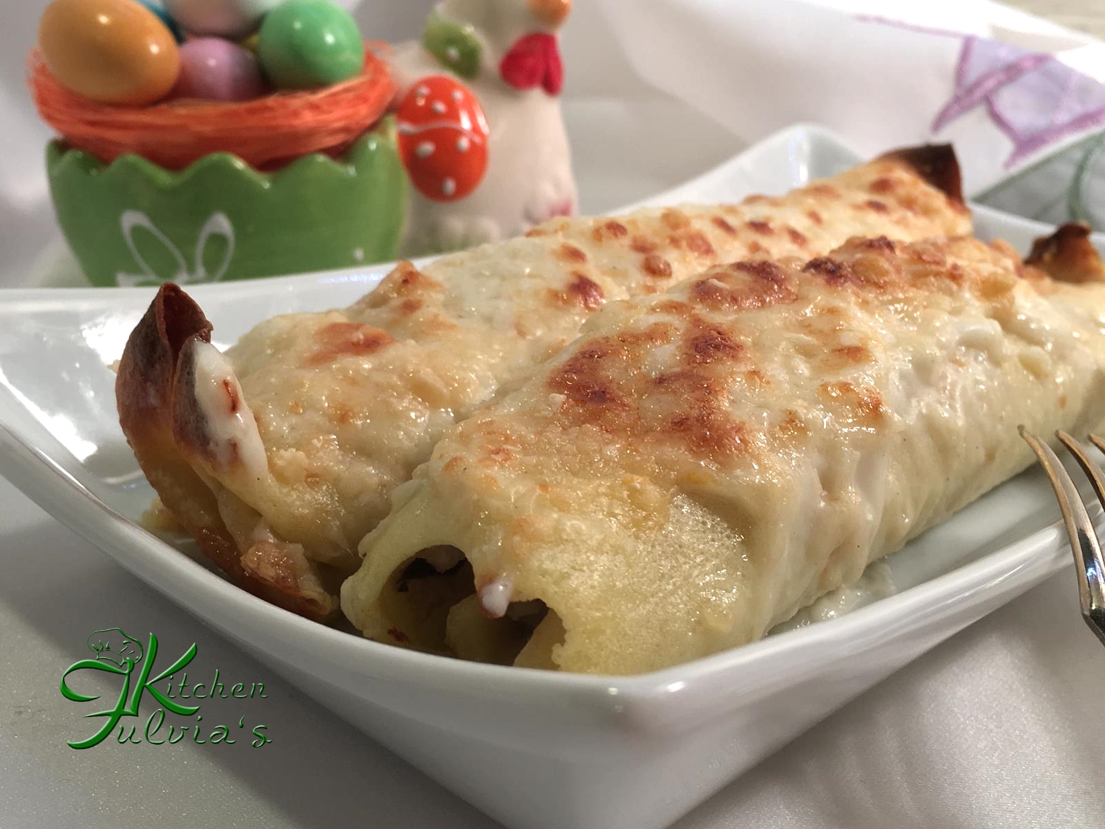 Crespelle ripiene di ricotta, melanzane e prosciutto crudo – videoricetta