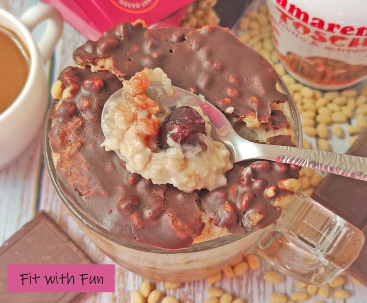 Croccante all’amarena frozen porridge fresco e goloso