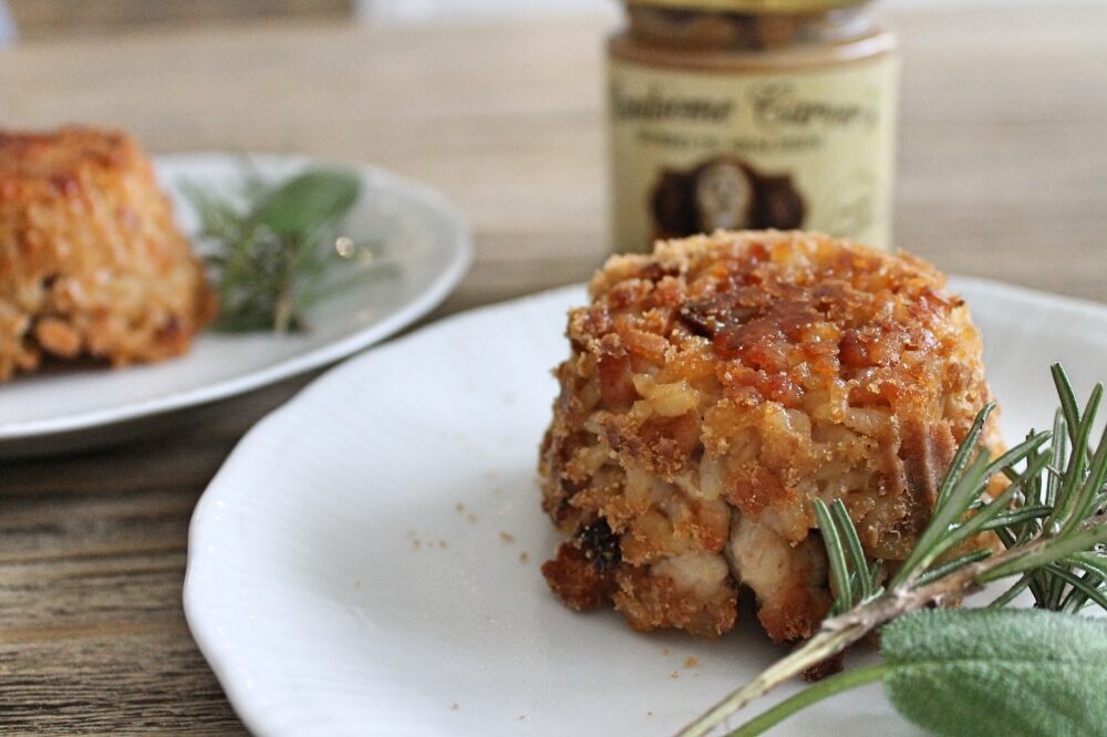 Croccanti tortini di pollo e riso con burro di arachidi