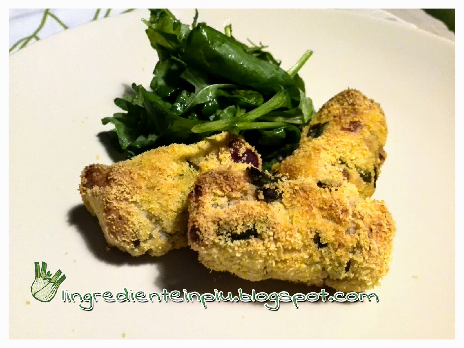 Crocchette di patate al forno con fagiolini e cipolla rossa