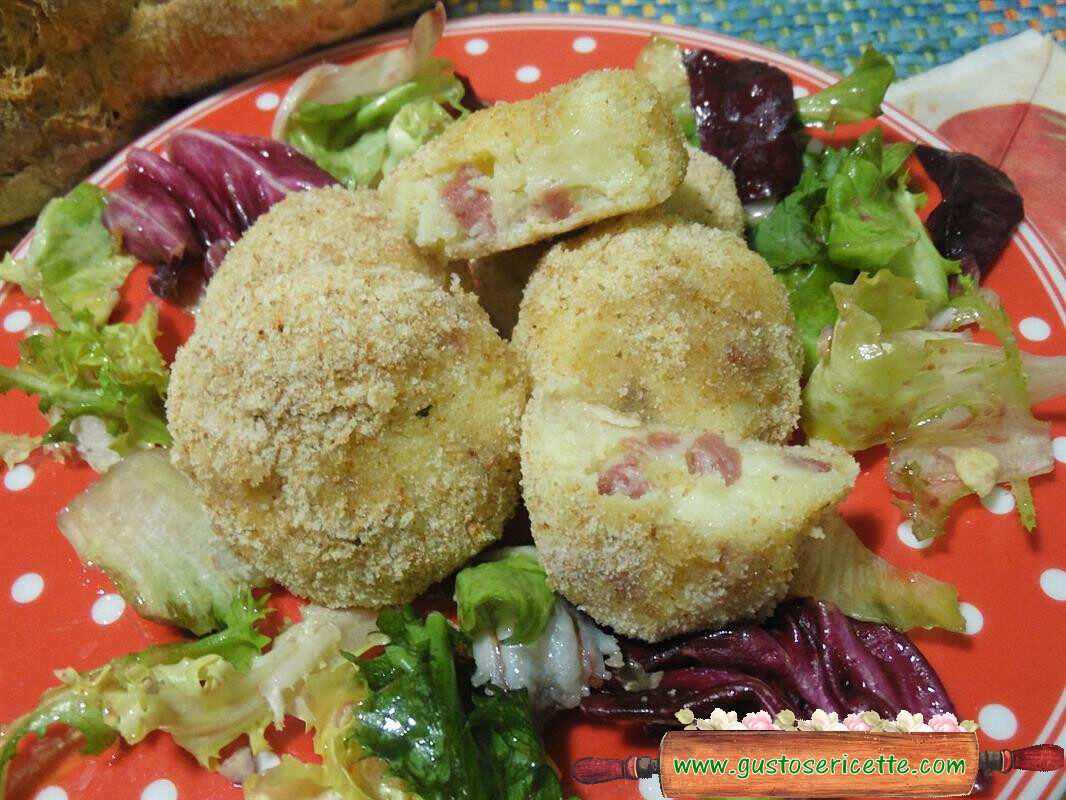 Crocchette di patate e salumi al microonde