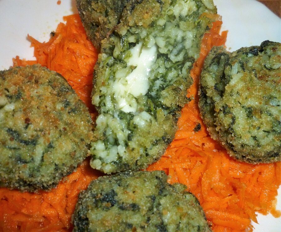 Crocchette di riso e spinaci