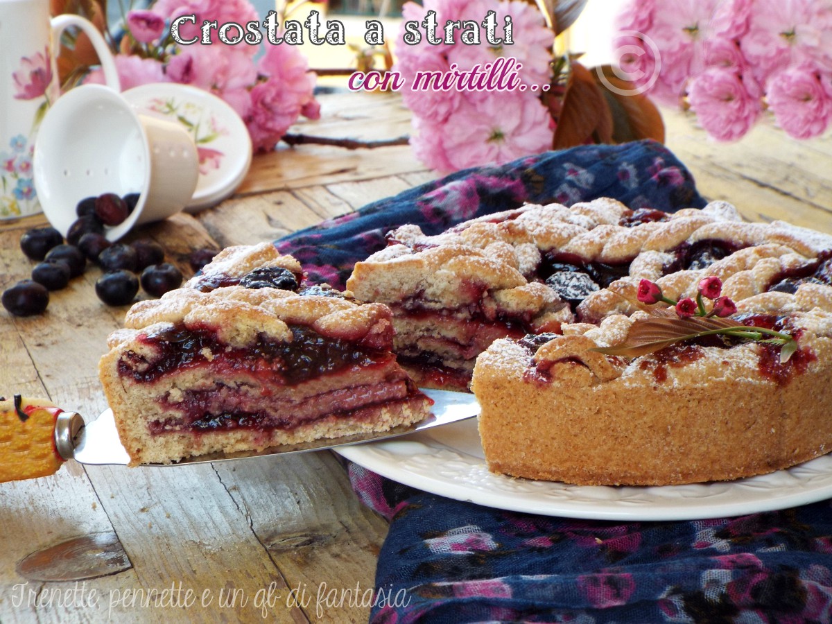 Crostata a strati con mirtilli