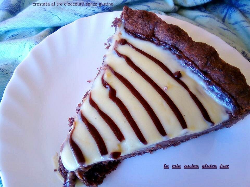 Crostata ai tre cioccolati senza glutine