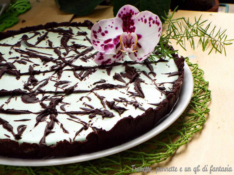 Crostata al cacao con semifreddo alla menta
