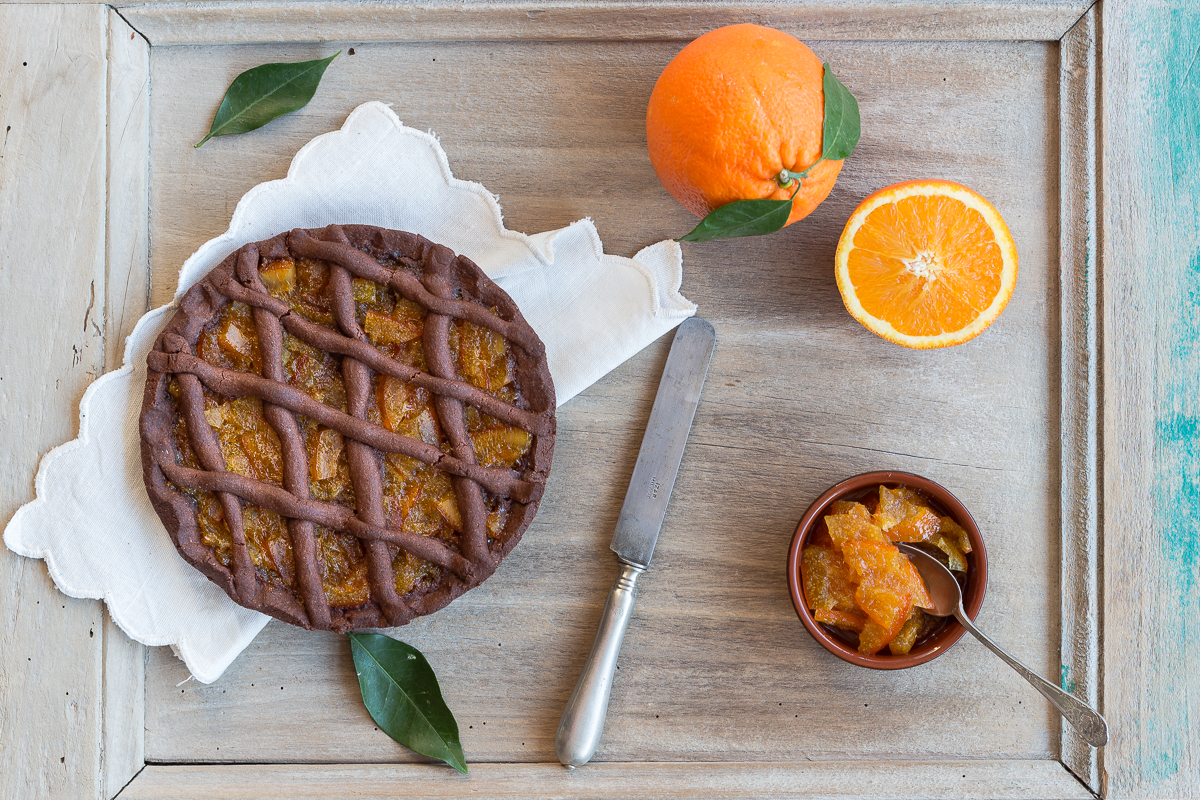 Crostata al cacao e marmellata di arance {senza glutine}