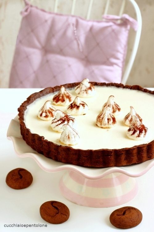 Crostata al caffè e panna cotta alla fava tonka e vaniglia