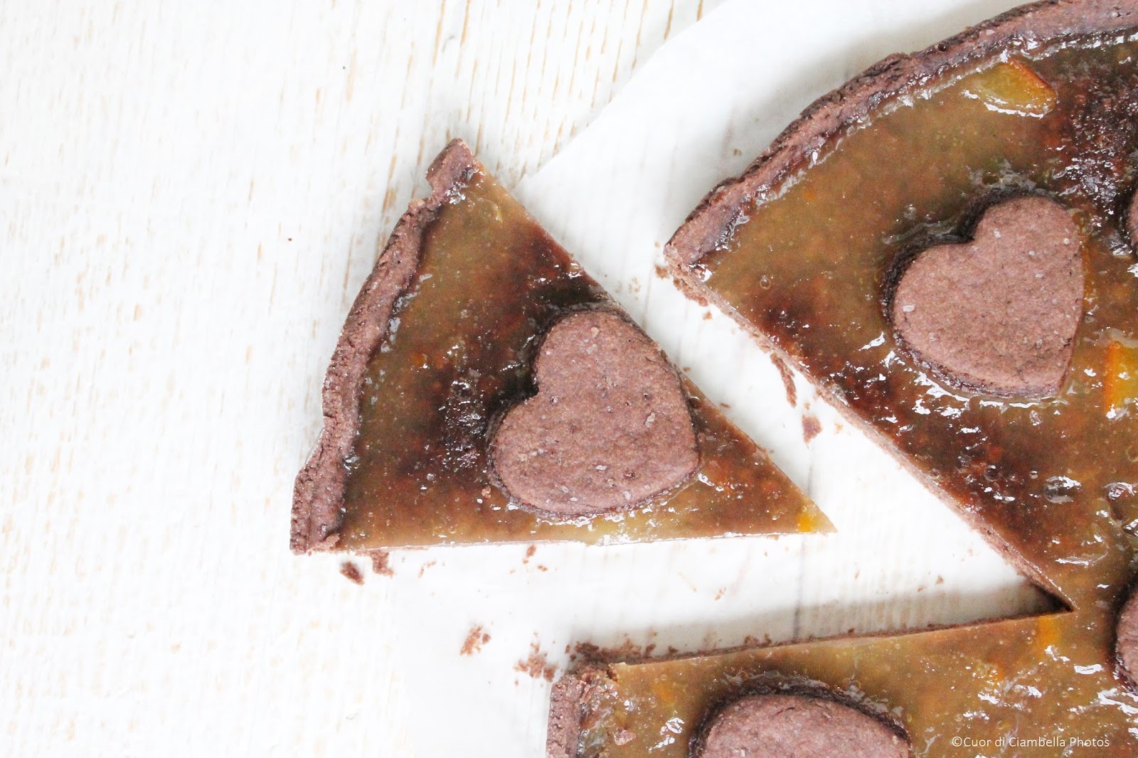 Crostata al cioccolato con marmellata di arance (senza uova, lattosio né glutine)