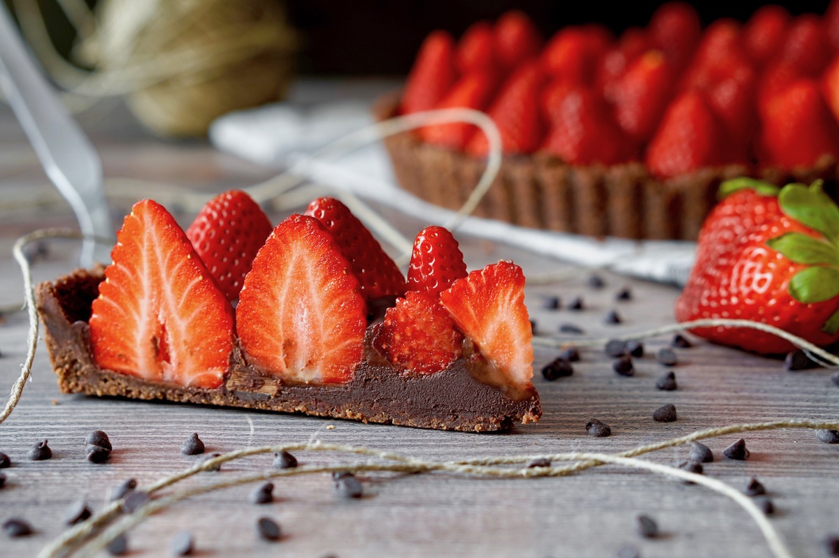 Crostata al cioccolato e fragole