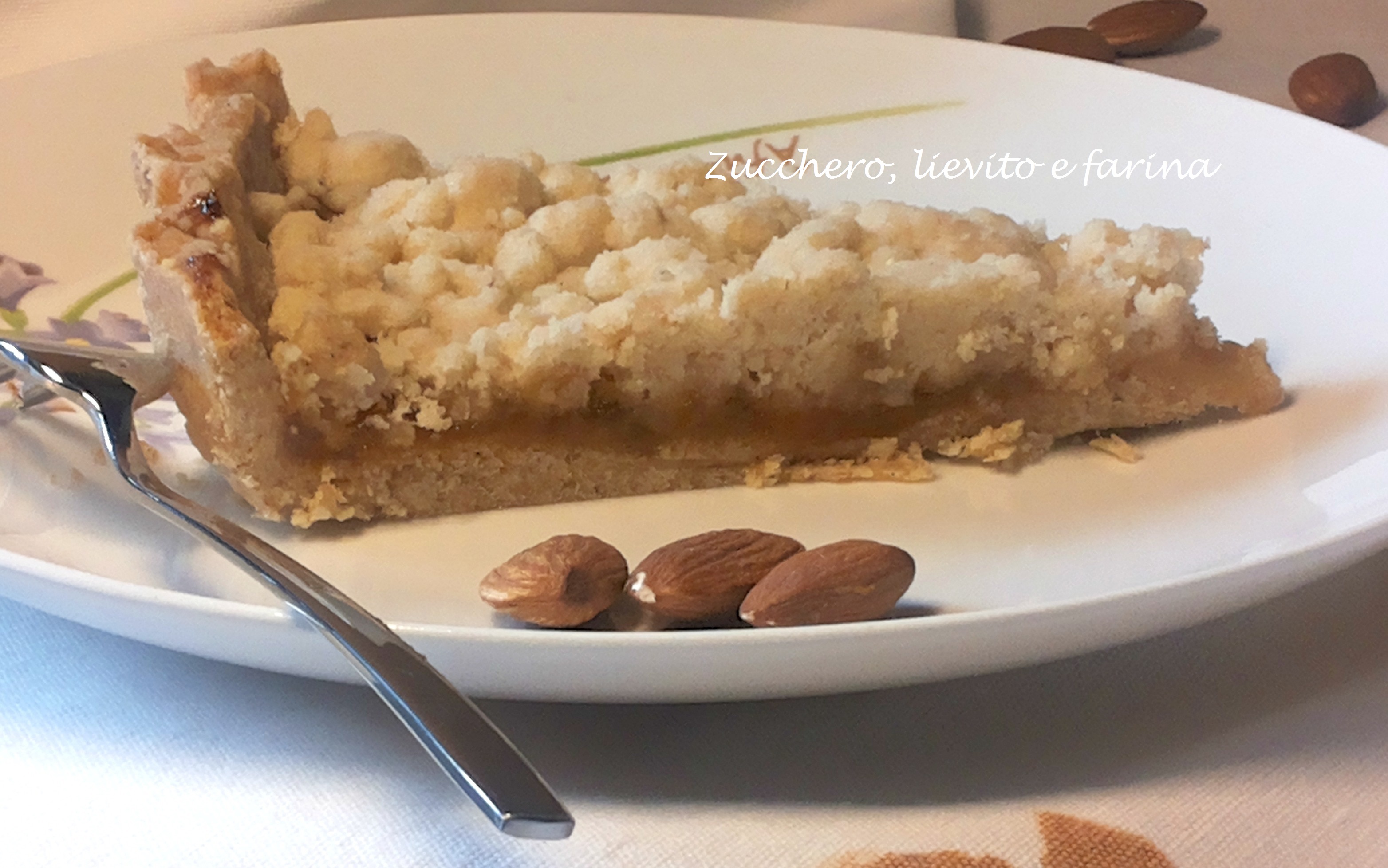 Crostata al farro integrale con marmellata di arance e streusel alle mandorle