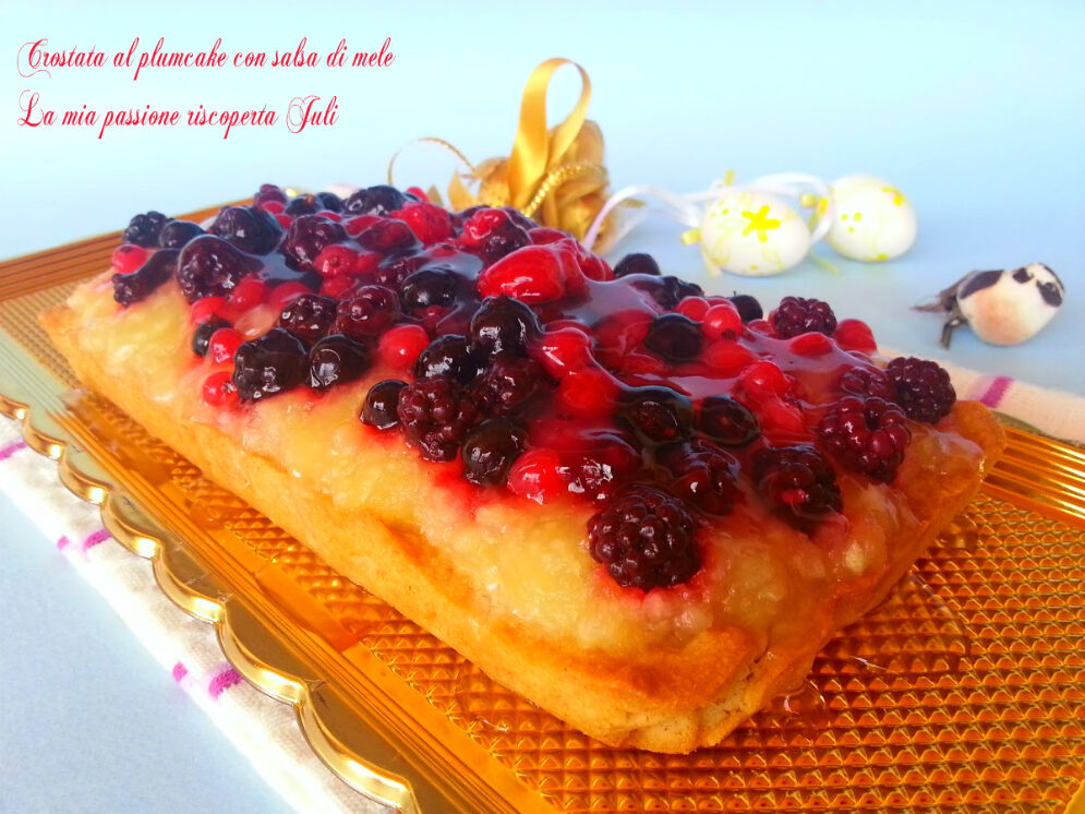 Crostata al plumcake con salsa di mele