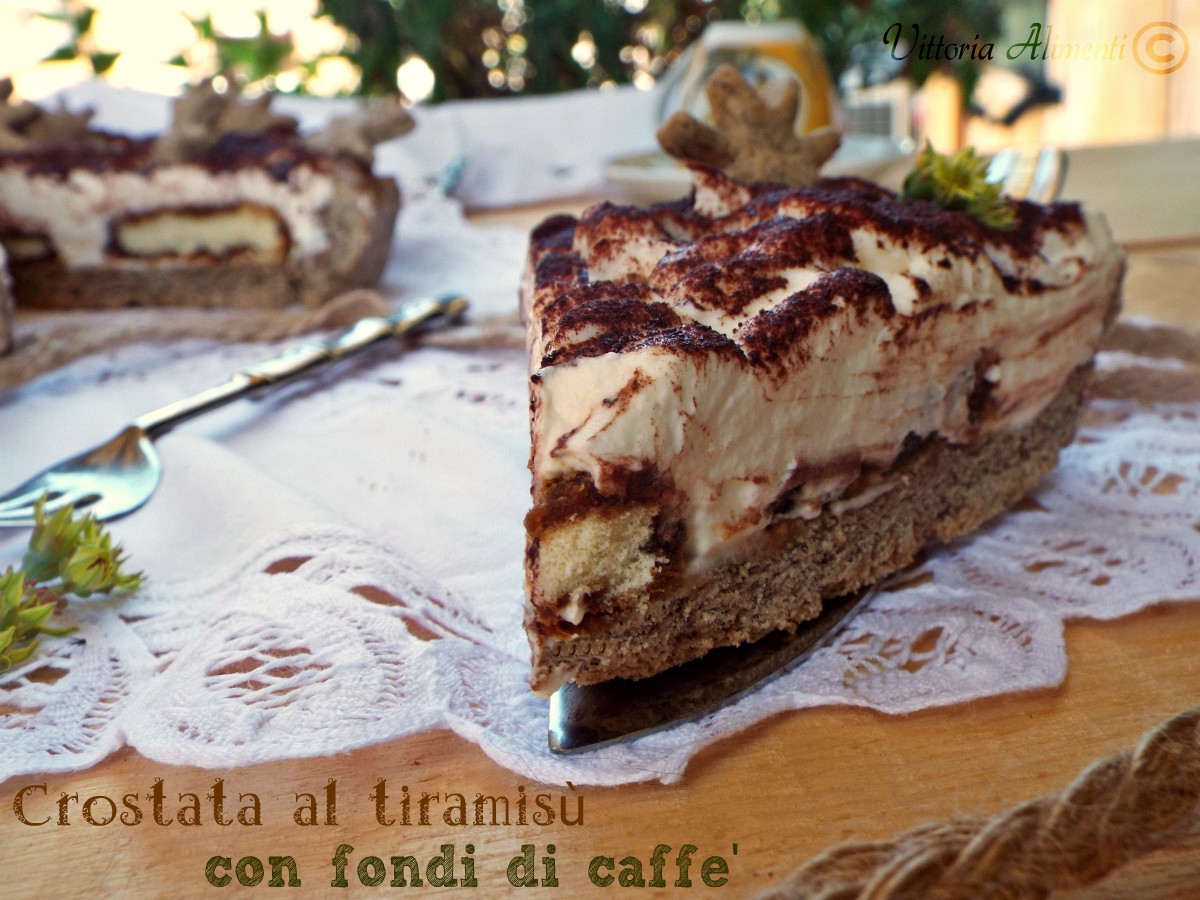 Crostata al tiramisù con fondi di caffè