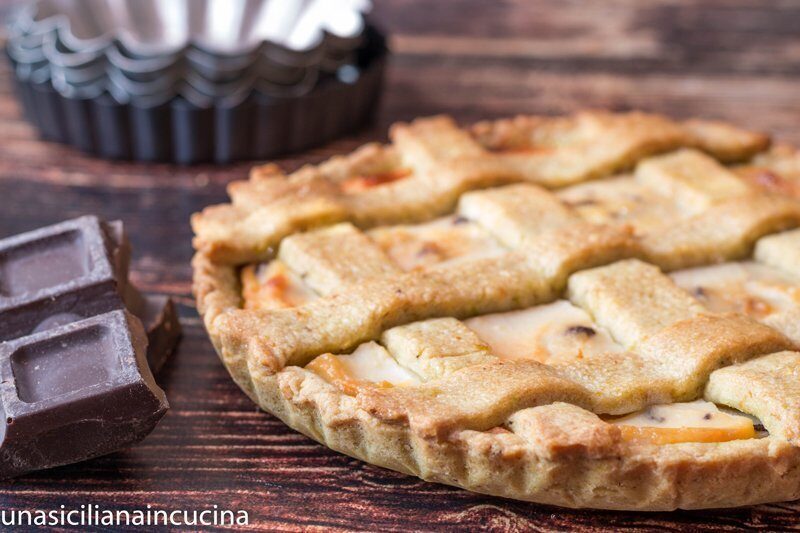 Crostata alla ricotta con frolla al pistacchio
