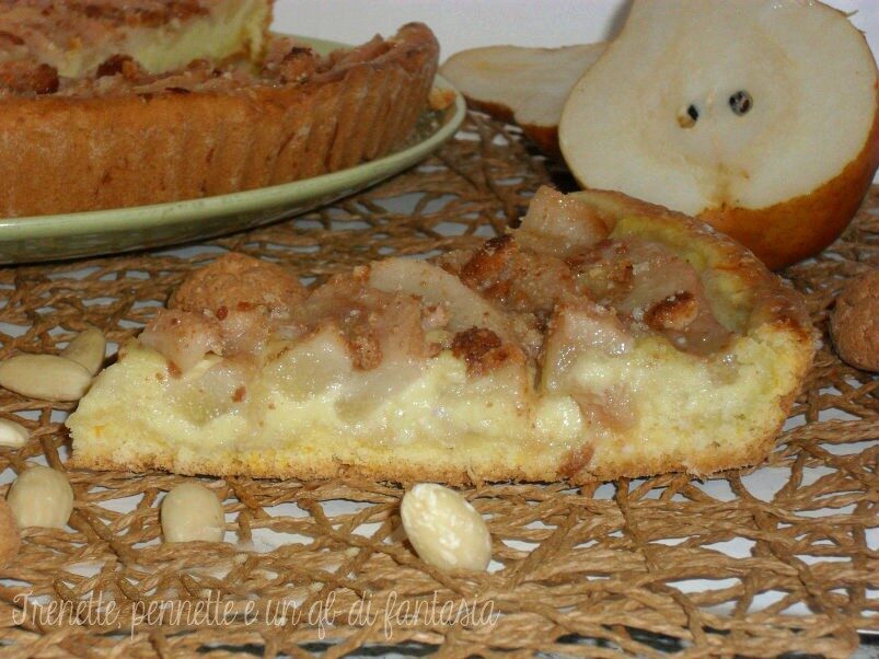 Crostata alla zucca con crema di mandorle e pere