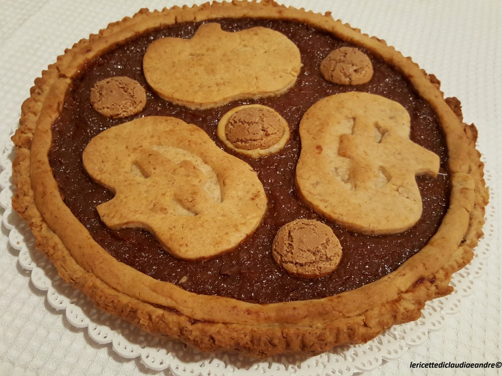 Crostata alla zucca e amaretti, senza burro, senza zucchero e senza uova