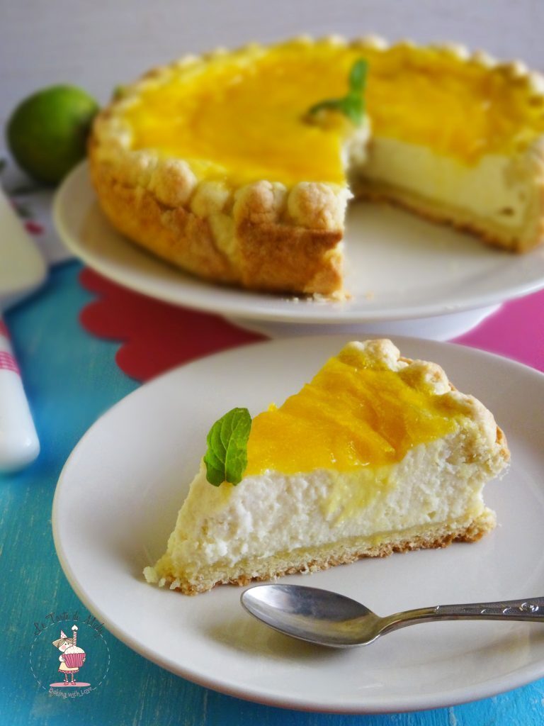 Crostata cheesecake al mango e lime
