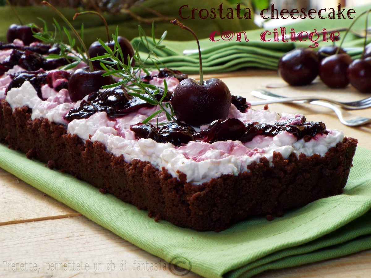 Crostata cheesecake con ciliegie…senza cottura
